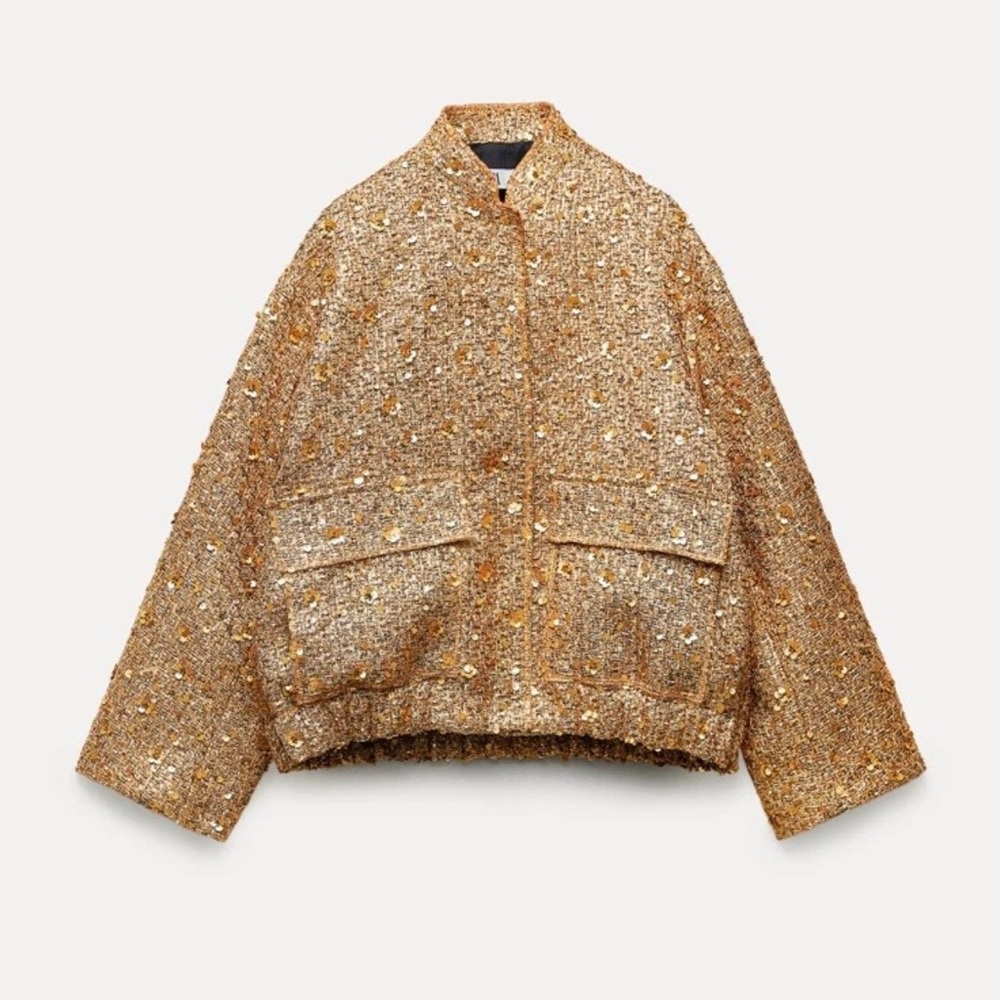 Women's Gold Bomber Jacket